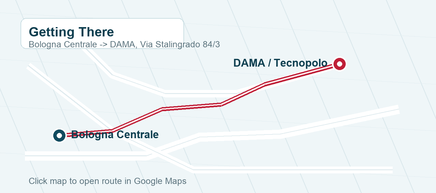 Map from Bologna Centrale to DAMA
