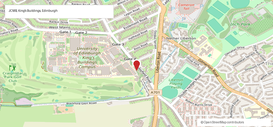 Map from Edinburgh Waverley to JCMB
